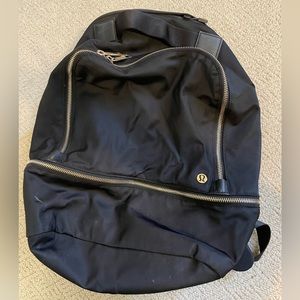 Lululemon Backpack Black w/Gold Zippers